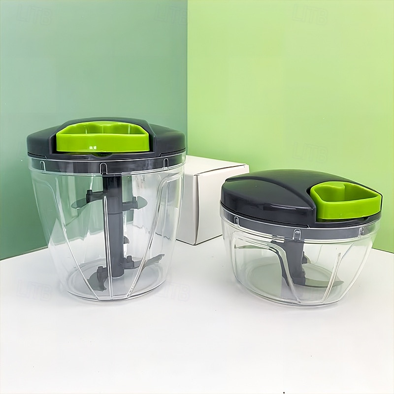 robot da cucina manuale, tritatutto per verdure con lame in acciaio inox, tritatutto portatile a mano con filo, taglia-aglio, taglia-cipolla per verdure, zenzero, frutta, noci, erbe aromatiche del 2025 a $15.99 –P4
