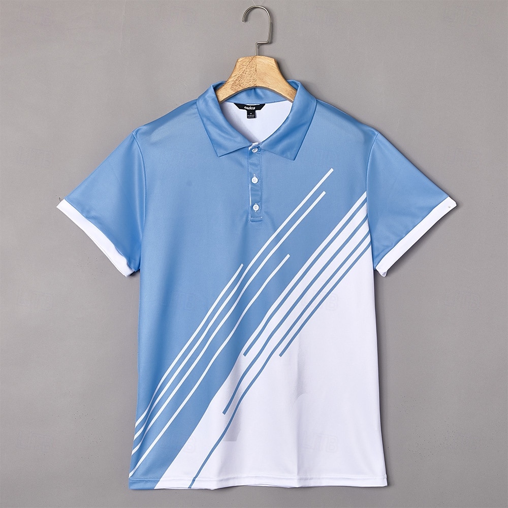 Herren Golf Linie Polo Sport-Poloshirts Kurzarm Polo-Shirts Hemden mit Kragen Lässig Athleisure Knöpfe Sommer Schwarz Rosa Blau 2025 - $12.99 –P16