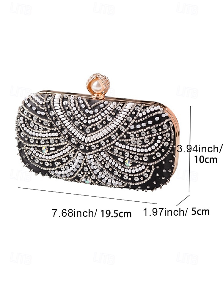Avondtasje met parelversiering voor dames, met kristallen kralen en vintage art-decodesign – elegante handtas voor speciale gelegenheden en feesten 2026 - $42.99 –P10