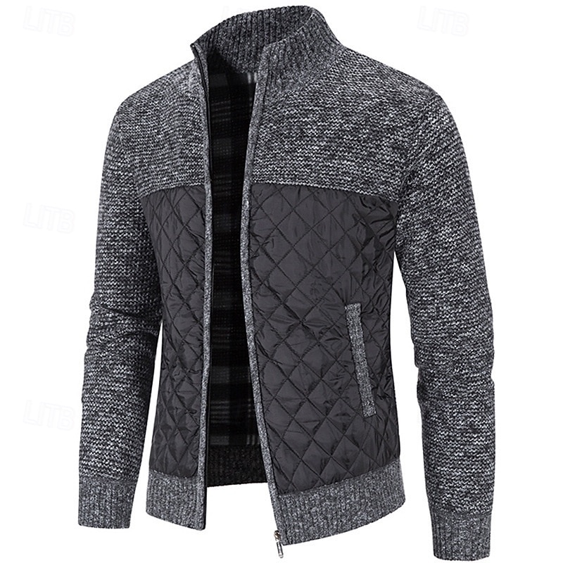 Herren Pullover Kleid Pullover Strickjacke Reißverschluss-Pullover Strickpullover Gerippt Stricken Normale Oberteile Gestrickt Gerippt Einfach Stehkragen Mode Schals Geschäft Lässig Bekleidung Herbst 2026 - $30.99 –P1