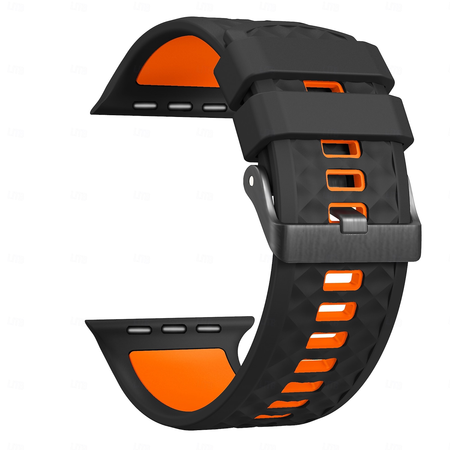 Sportovní řemínek kompatibilní s Apple Watch 42 mm 44 mm 45 mm 49 mm odolný kovový řemínek s nastavitelnou kovovou sponou a silikonovým řemínkem pro iWatch Ultra 2 Series 9 8 7 SE 6 5 4 2025 - $15.99 –P8