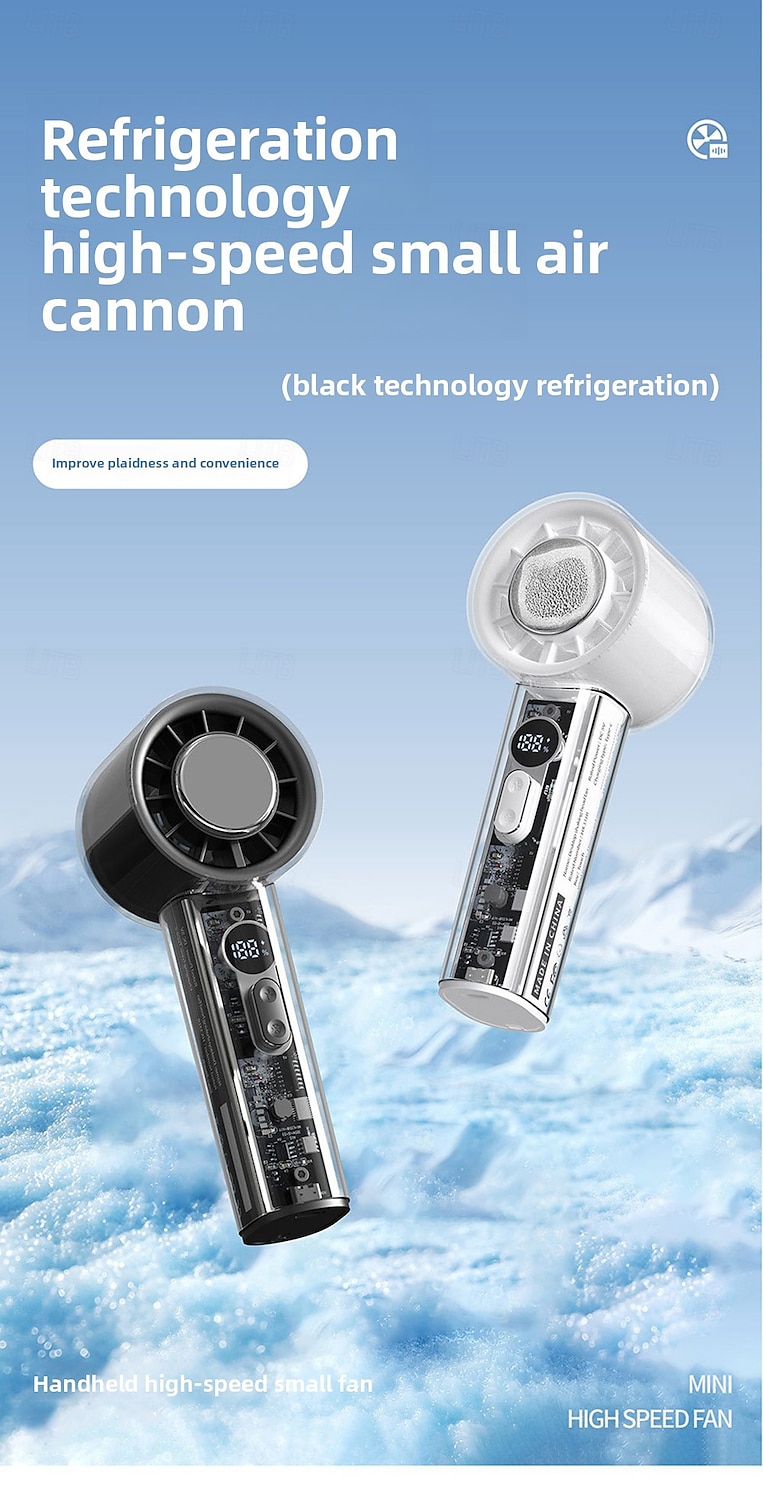 Bærbar håndholdt vifte - 100-trinns turbokjølende USB-oppladbar mini-personlig vifte for reisecamping &utendørs bruk 2025 - $19.99 –P1