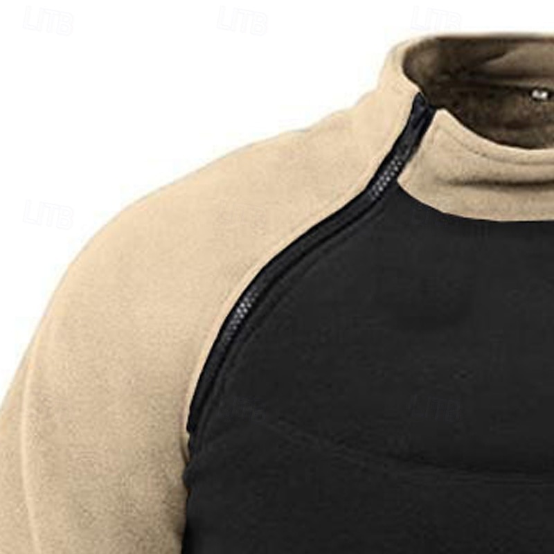 Hombre Sudadera Sudadera con cremallera Sudadera de polar Sudadera táctica con capucha Táctico Verde Ejército Marrón Caqui Gris Oscuro Cuello Mao Plano Cremallera Bloque de Color Deporte Casual Diario 2025 - $27.99 –P5