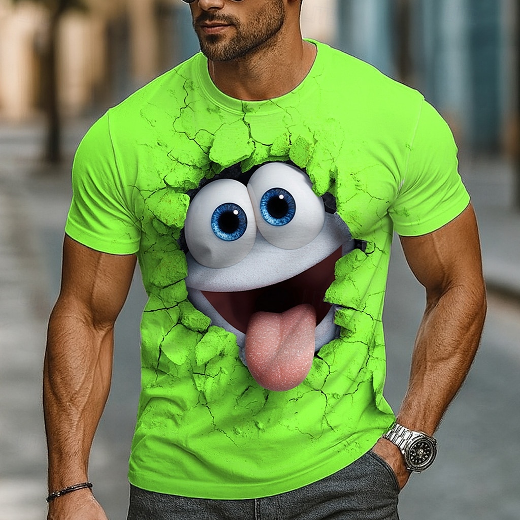 Per uomo Cartoni animati 3D Maglietta Manica Corta maglietta Stampa 3D Girocollo Camicia Esagerato Designer Feste Streetwear Quotidiano Giallo Blu Verde Estate Primavera Abbigliamento S M L XL XXL del 2026 a $20.99 –P2