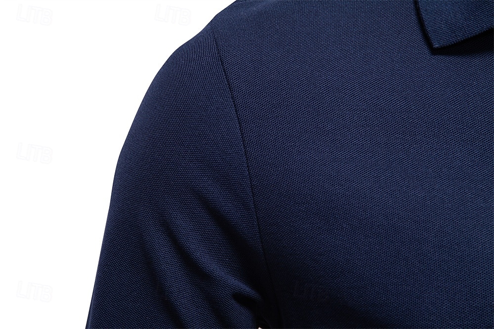 Herre Polo Arbeid Virksomhet Aftæpning Langermet Fritid Bekvem عادي Broderi Fargeblokk Alle årstider Normal Svart Hvit Mørk Marineblå Militærgrønn Lyseblå Polo 2026 - $21.99 –P12