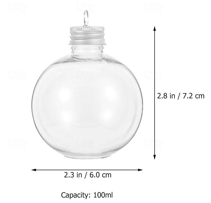 Lot de 10 boules d'alcool de Noël transparentes de 50 ml/100 ml, ornements à remplir pour sapin de Noël avec pendentif en argent et en or, boules d'alcool suspendues pour bricolage, décoration de fête de 2025 ? $9.49 –P17
