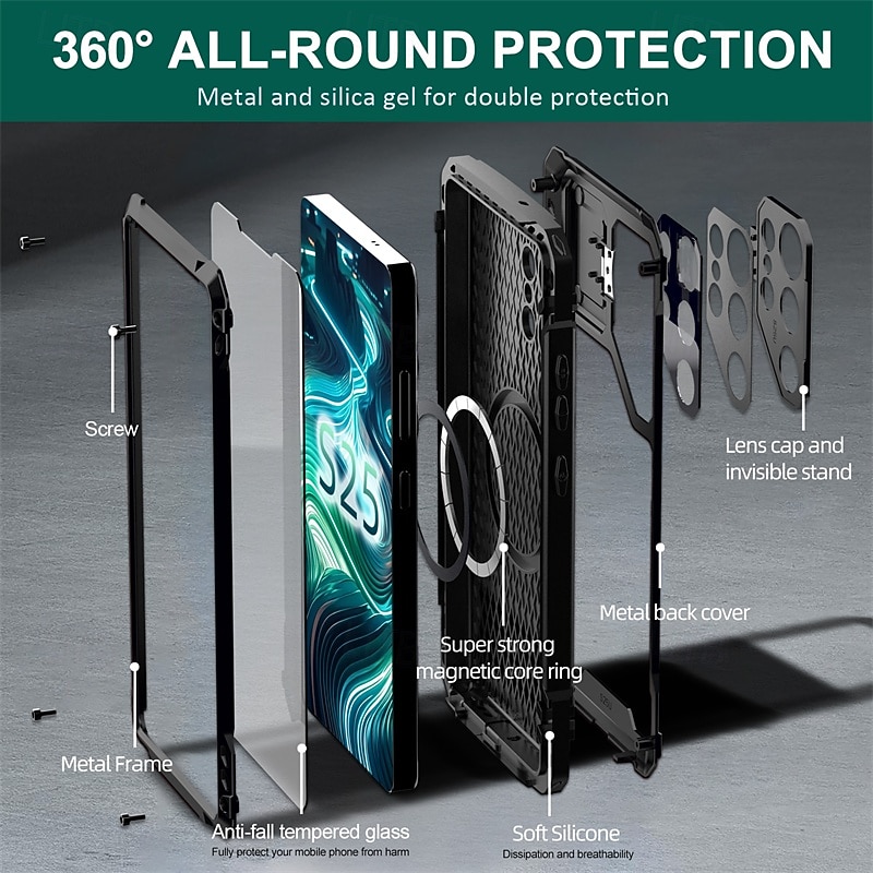 телефон Кейс для Назначение SSamsung Galaxy S25 Ультра S25 Edge S24 Ultra S23 Ultra S22 Ультра Магнитный адсорбционный футляр Поддержка беспроводной зарядки Защита от удара Ретро броня pet 2025 - $31.99 –P2