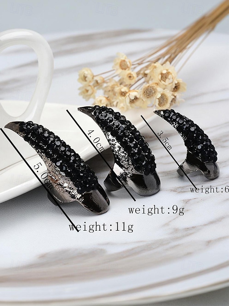Gotiske kloringer for kvinner med krystall-strass-design – skarpe, elegante og edge, perfekte for halloween, kostymefester og alternativ mote 2025 - $14.99 –P8