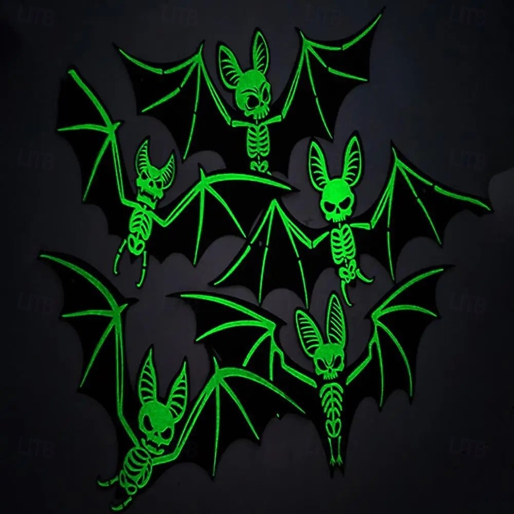 10 pezzi di decorazioni per l'atmosfera horror di Halloween, appese agli alberi con luce notturna fluorescente da pipistrello stereoscopico 3D, decorazioni per feste e case infestate del 2025 a $21.99 –P3