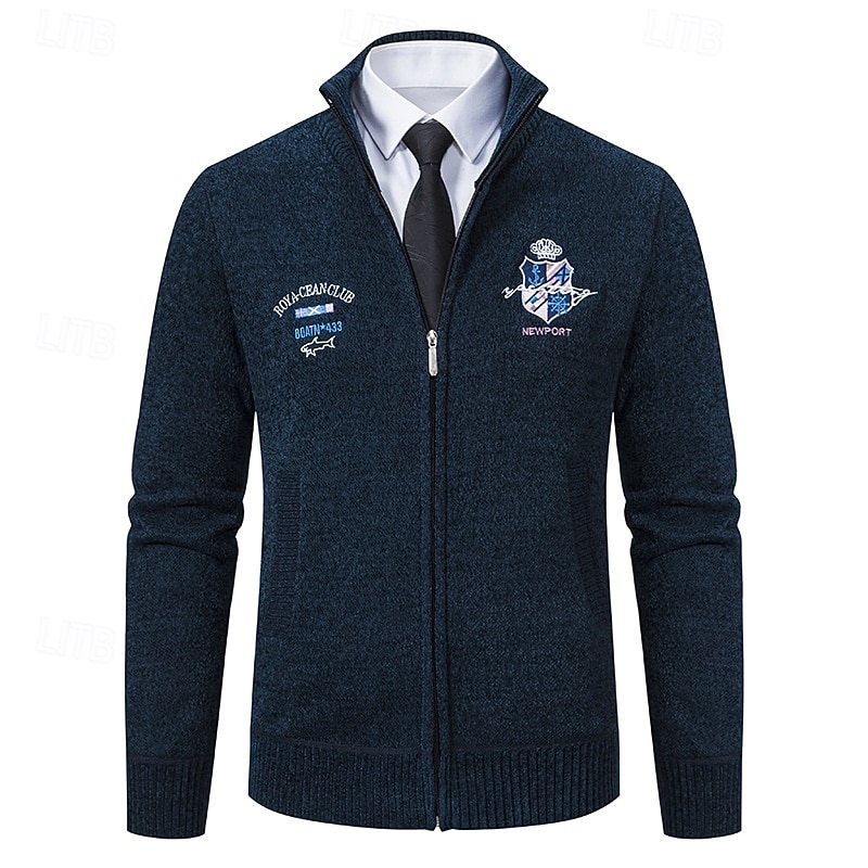 Herren Pullover Kleid Pullover Strickjacke Reißverschluss-Pullover Strickpullover Gerippt Stricken Normale Oberteile Gestrickt Gerippt Einfach Stehkragen Mode Schals Lässig Alltagskleidung Bekleidung 2025 - $35.99 –P4