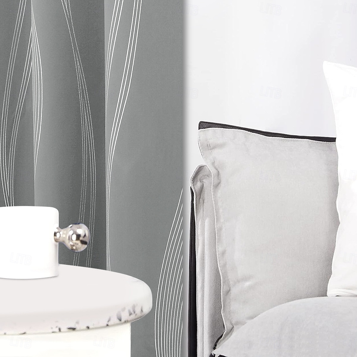 Sølvfolie bølgeformede mørkleggingsgardiner til stue 1 panel, høydensitets termisk isolerte gardiner, solblokkerende, varmereduserende vinduspaneler, moderne hjemmeinnredning 2026 - $17.99 –P6