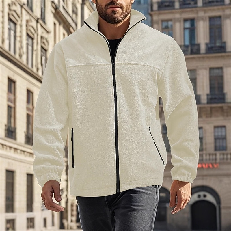 Per uomo Giacca Invernale Giacca in Pile Giacca Casual Vacanza Quotidiano Calore Termico Tasca Pile Autunno Inverno Semplice Moda Streetwear Collo alla coreana Regolare Nero Avorio Viola Arancione del 2025 a $33.99 –P10