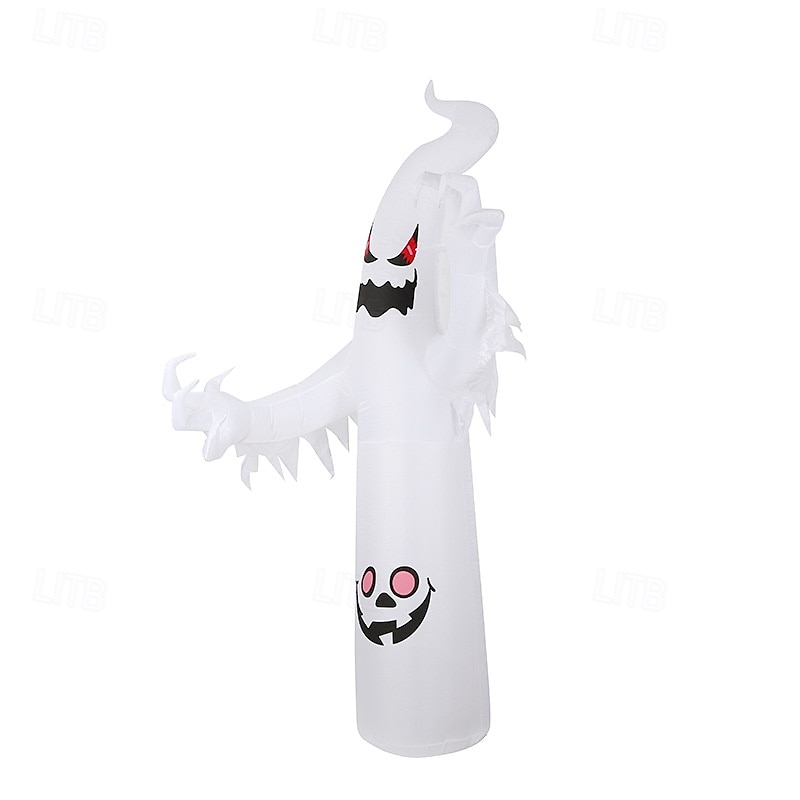 1 lampada gonfiabile da 2,4 m/8 piedi con striscia luminosa bianca a forma di fiamma per Halloween, modello ad aria, per interni ed esterni, cortile, giardino, prato, atmosfera di festa, spina del 2025 a $47.99 –P2