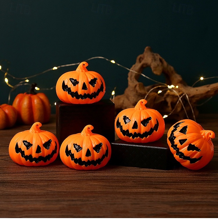 3 יחידות 6.3*5.2 ס"מ חיוך מפחיד דלעת לד אלקטרוני קישוט אור פנים וחיצוני מסיבה למסעדה אור קישוט אטמוספרי AG10*3 סוללות 2025 - $4.99 –P10