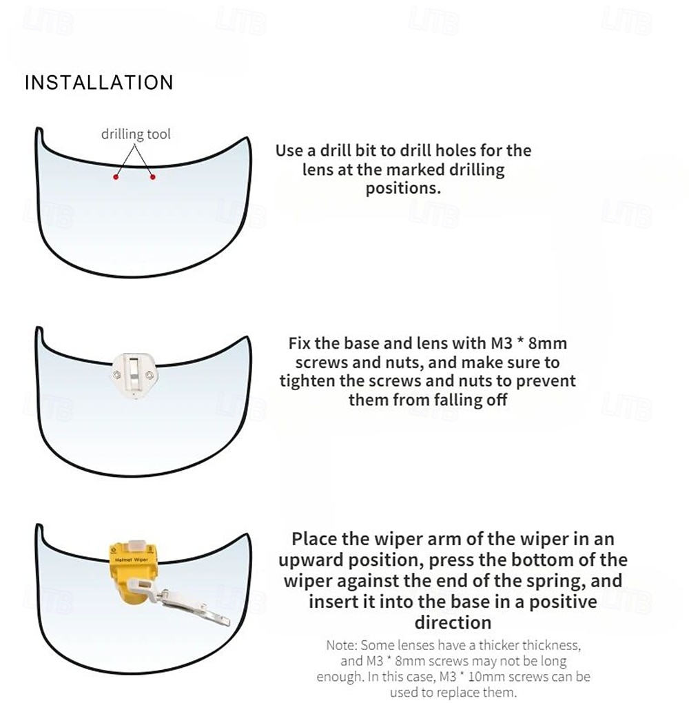 Helmet Automatic Wiper Motorcycle Electric Vehicle Cycling Helmet Accessories Wiper Portable USB Charging 5V Rain Protection 2025 - $32.99 –P1