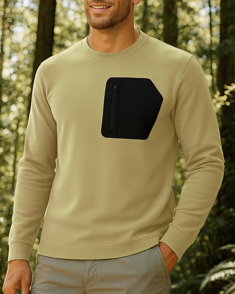 Herren Sporthemd Wanderhemd Langarm Rundhalsausschnitt Oberteil Außen Schnelltrocknend Atmungsaktiv Polyester Schwarz Armeegrün Khaki Tennis Golfspiel Laufen 2025 - $41.99 –P4