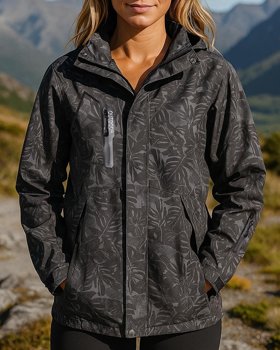 Damen Wanderjacke Hardshelljacke Außen Wasserdicht Winddicht Wanderoutfits Wanderbekleidung Frühling Herbst Oberteil Jagd Camping / Wandern / Höhlenforschung Reisen Schwarz Weiß Rosa 2025 - $36.99 –P6