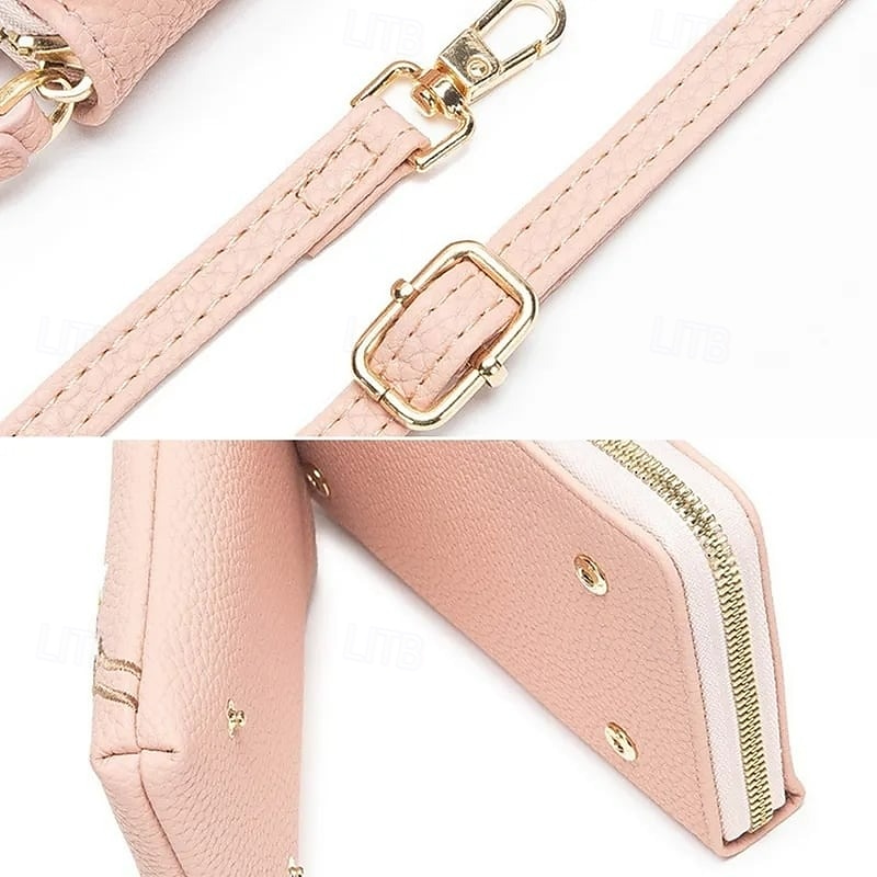Portafoglio a tracolla da donna con porta cellulare, elegante mini borsa a tracolla ricamata, borsa da donna multifunzionale, piccola borsa a tracolla alla moda casual per l'uso quotidiano del 2025 a $17.49 –P5