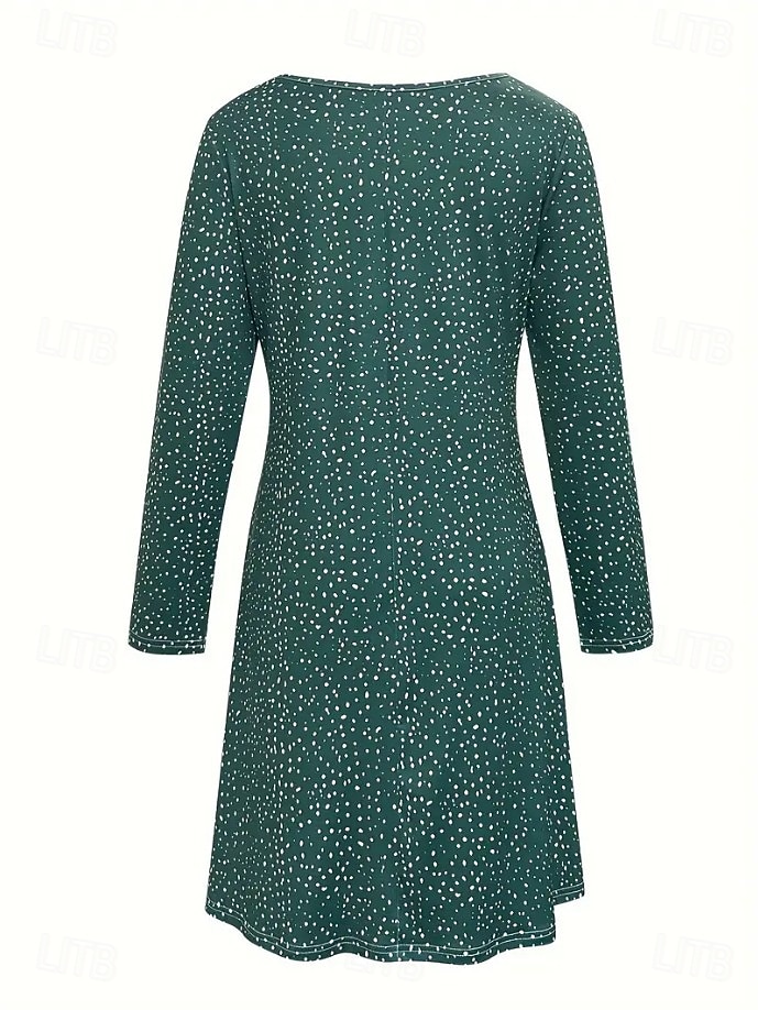 Damen Minikleid T-Shirt-Kleid Sommerkleid A Linie Kleid Lässig Boho Täglich Ferien Date Normale Passform Blumen Grafik Langarm Rundhalsausschnitt Grün Sommer Frühling Herbst Winter 2025 - $23.99 –P3