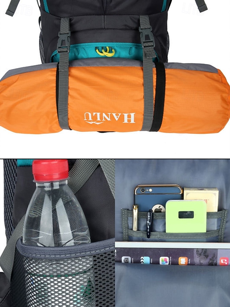 Herr 60l vandringsryggsäck – slitstark och rymlig friluftsryggsäck med vattenavvisande tyg, flera fack och bekväm passform för vandring, camping och resor 2025 - $46.99 –P8