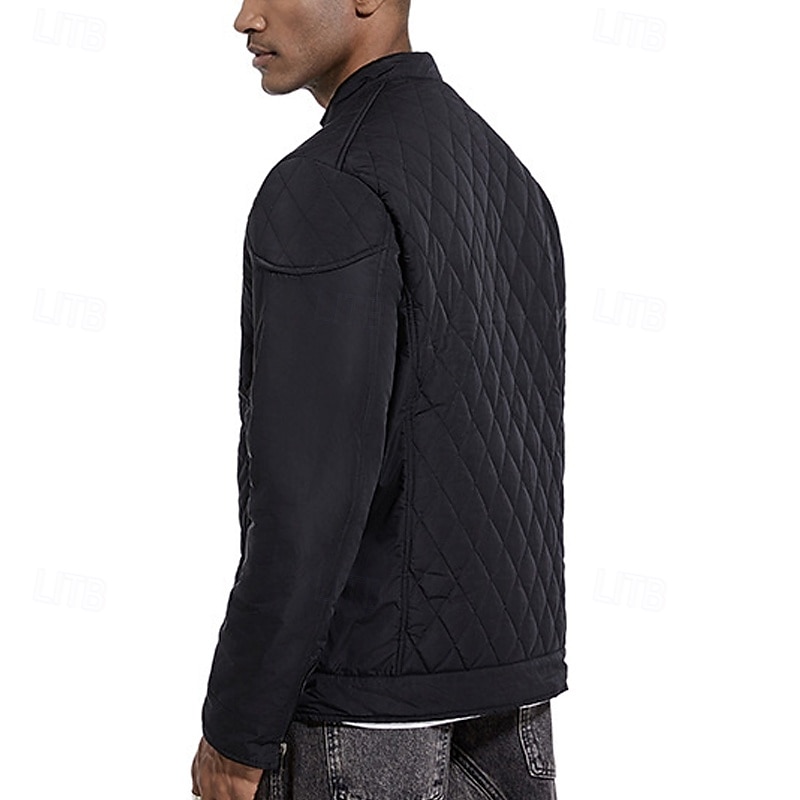Per uomo Cappotto Invernale Giacca trapuntata Parka Tasca Poliestere Vacanza Abbigliamento quotidiano Data Regolare Moda Casual Confortevole Calore Termico Inverno Colore Solido / Tinta Unita Nero del 2026 a $59.99 –P7