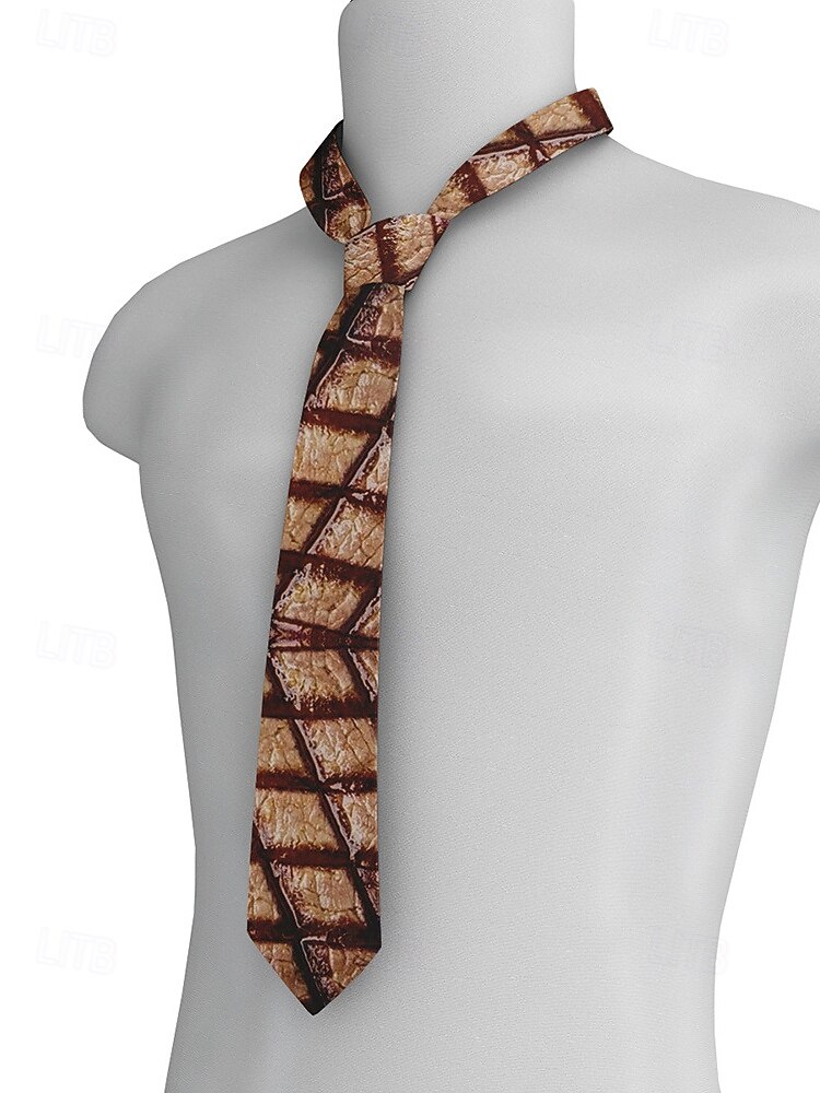 Herren-Halloween-Krawatte mit Fleisch-Print – lustiges und einzigartiges Steak- und Speck-Design, perfekt für Halloween-Partys und Kostümveranstaltungen 2025 - $11.99 –P8
