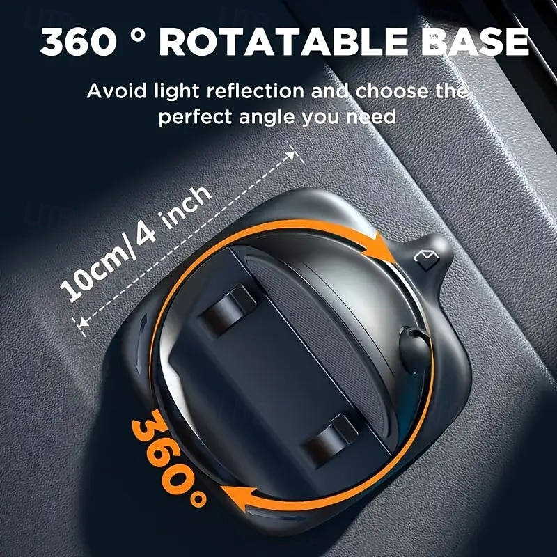Car Phone Holder - Rotatable Dashboard Mount Non-slip Silicone Abs Material Waterproof And Heat-resistant Spring-loaded Fixing For Iphone Samsung And Smartphones 2025 - $23.99 –P4