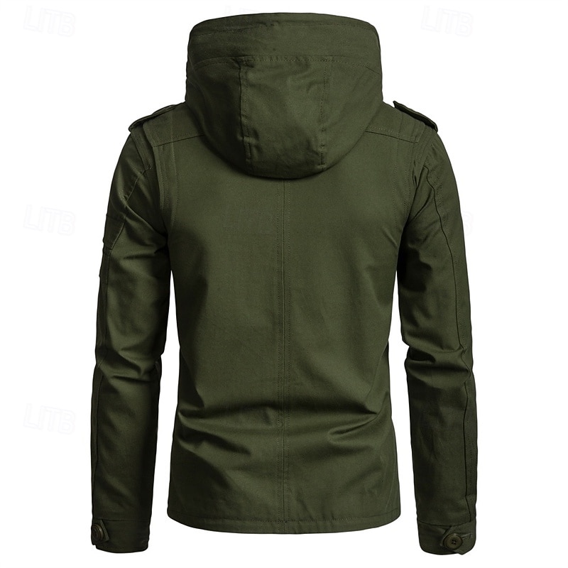 Per uomo Cappotto da marinaio Trench Vacanza Quotidiano Autunno Inverno Misto Cotone Calore Termico Capispalla Abbigliamento Moda Classico Semplice Tasca Con Cappuccio Cerniera del 2025 a $61.99 –P15