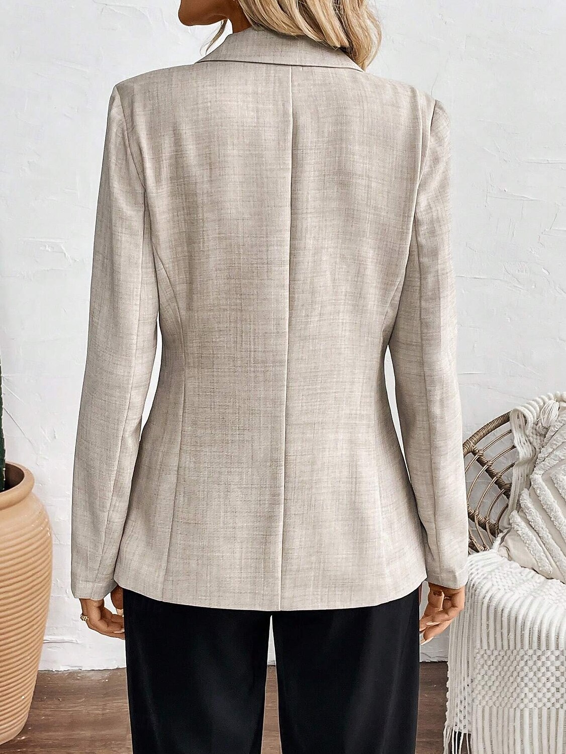 Femmes Blazer Confortable Boutons Élégant ancien Mode Style OL Uni Formel Bureau Travail Occasionnel Simple Boutonnage Court Revers Cranté Coupe régulière manche longue Vêtements d'extérieur Kaki de 2025 ? $41.99 –P5
