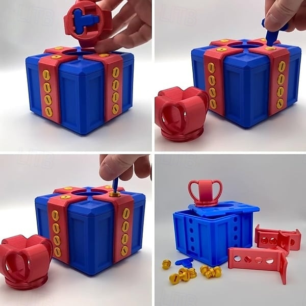 Ornamenti per scatole regalo fastidiose stampate in 3D, divertenti giocattoli, scherzi, puzzle, scatole, scherzi creativi, regali per amici, famiglie, feste, intrattenimento, novità, sorpresa per le vacanze. del 2025 a $19.99 –P6