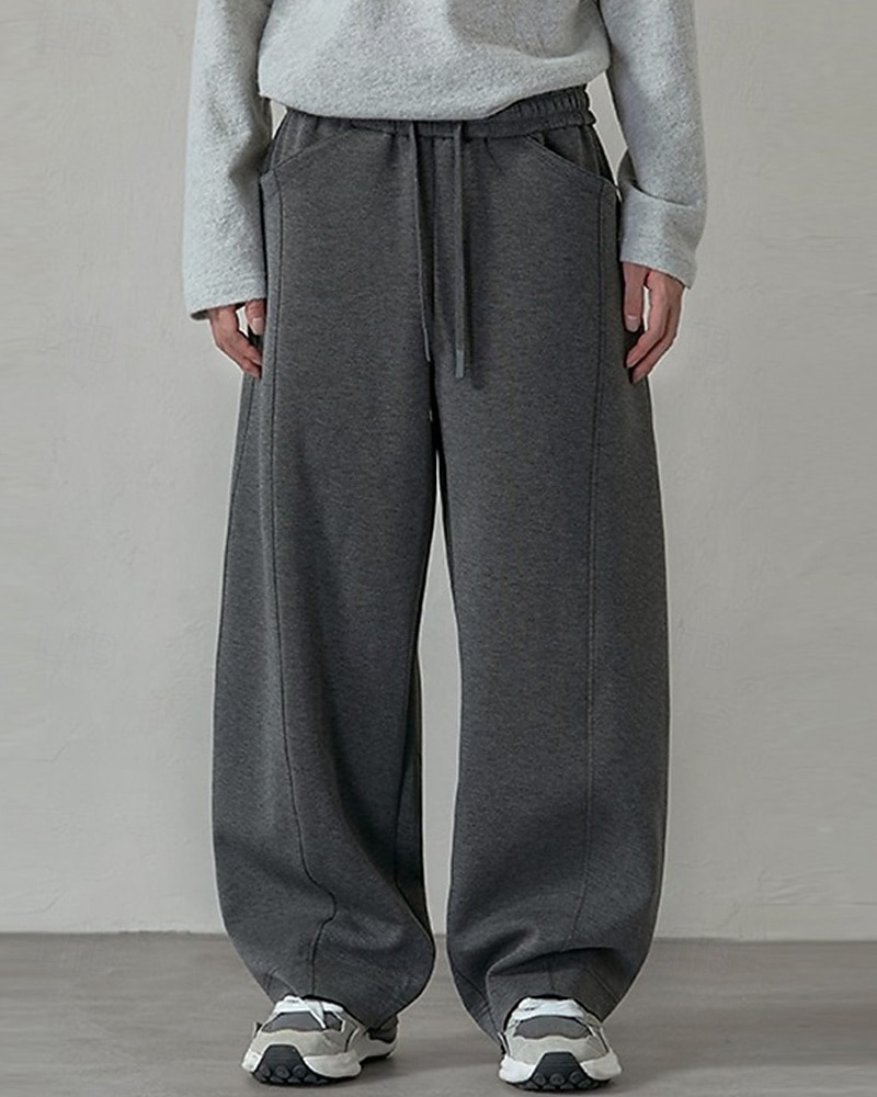 Ανδρικά Αθλητικές Φόρμες Παντελόνια Φούτερ με ίσιο πόδι Κορδόνι Τσέπη Ελαστική μέση Σκέτο Άνεση Υπαίθρια Αθλήματα Καθημερινά Μοντέρνα Καθημερινό Μαύρο Γκρίζο Μικροελαστικό 2026 - $24.99 –P1