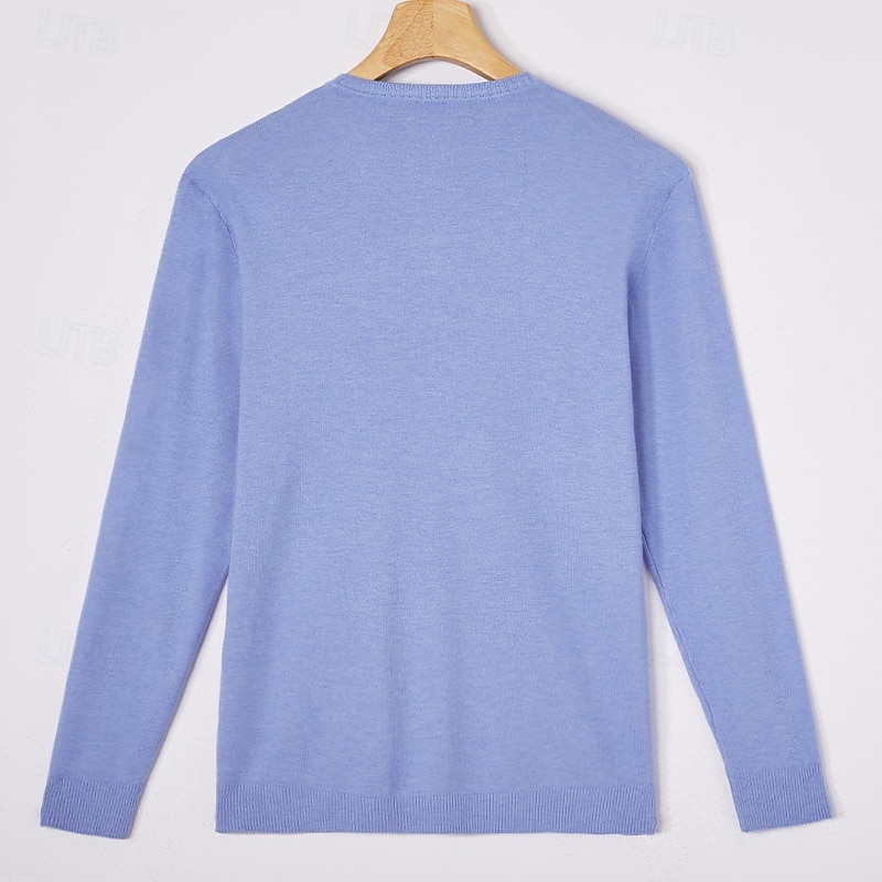 Herr Klänning tröja Pullover tröja Ribbad Sticka Vanliga toppar Stickat Slimmad passform Slät V-hals Modernt Modernt Xmas Arbete Kläder Vinter Gul Blå S M L 2025 - $28.99 –P11