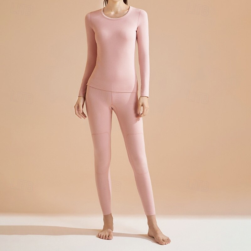 Mulheres Clima frio de cima para baixo Camada de base superior e inferior Conjunto de Roupa Térmica Grossa Conjuntos Inverno Arroz Branco Preto Esportivo Corrida Ioga Quente Manga Longa Esporte de 2026 por $25.99 –P2