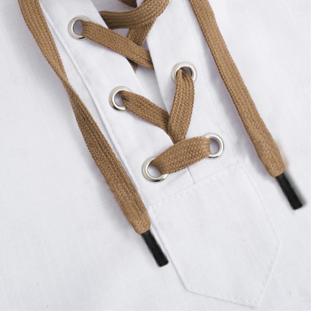 Herren Hemd Leinenhemd Wikinger-Stil Sommerhemd Strandbekleidung Einfarbig Urlaub Straße Weiß Orange Grün Leicht Blau Langarm Kragenlos Bekleidung 2025 - $25.99 –P3
