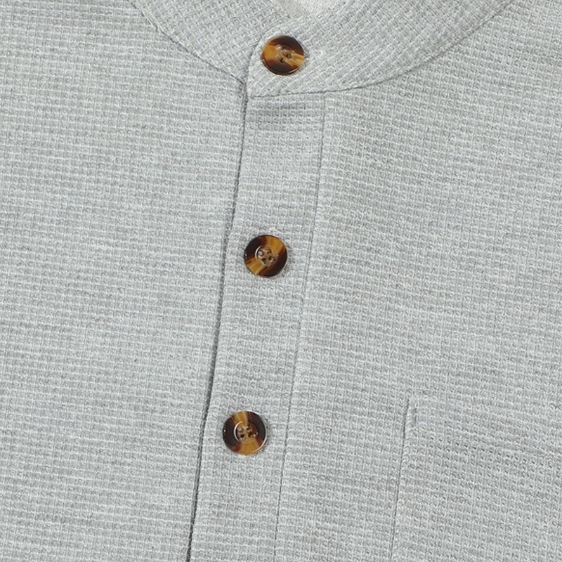 Per uomo Camicia Camicia popover Camicia Estiva Camicia casual Camicia da Spiaggia Nero Bianco Vino Verde scuro Kaki Manica Lunga Semplice Colletto alla coreana Vacanza Camicia hawaiana Abbigliamento del 2025 a $19.99 –P10
