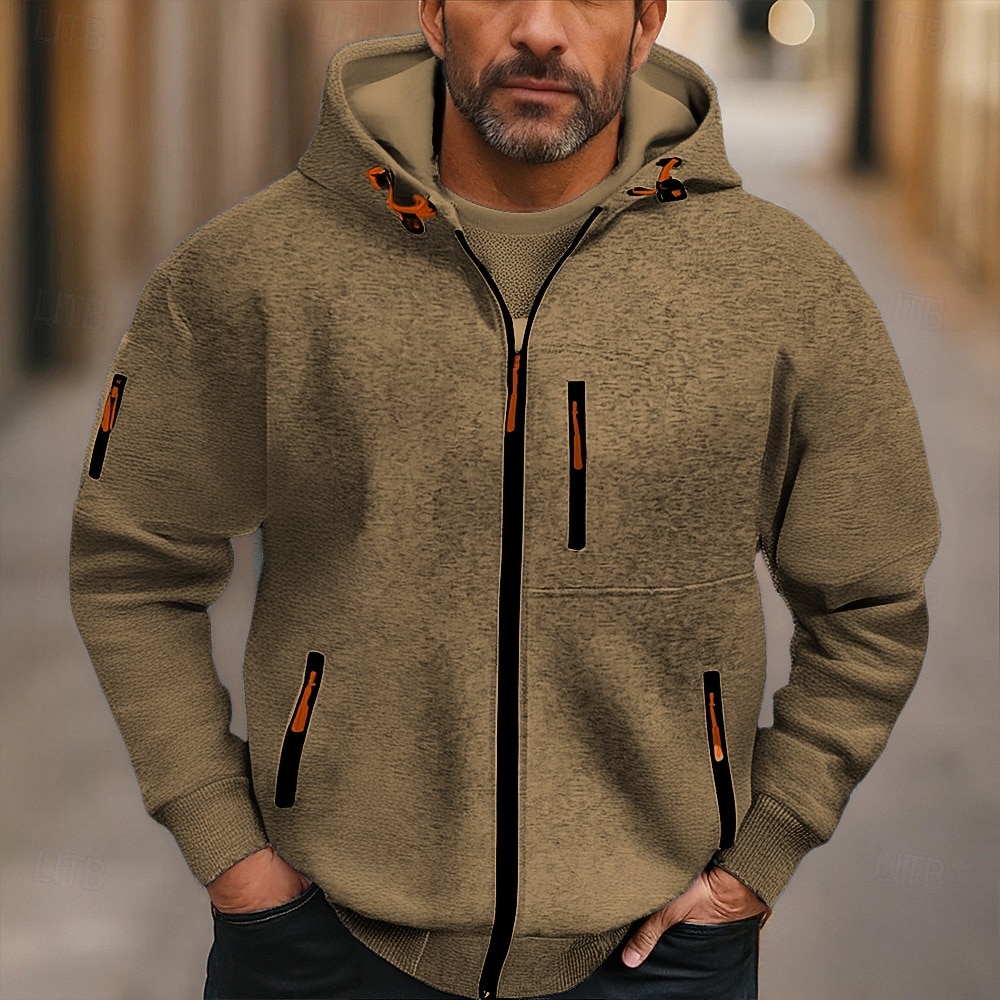 Per uomo Felpa con cappuccio Felpa con cappuccio a zip intera Felpa con cappuccio in pile Nero Vino Blu marino Blu Reale Verde scuro Con Cappuccio Semplice Tasca Sport & Outdoor Quotidiano Ferie del 2025 a $23.99 –P2