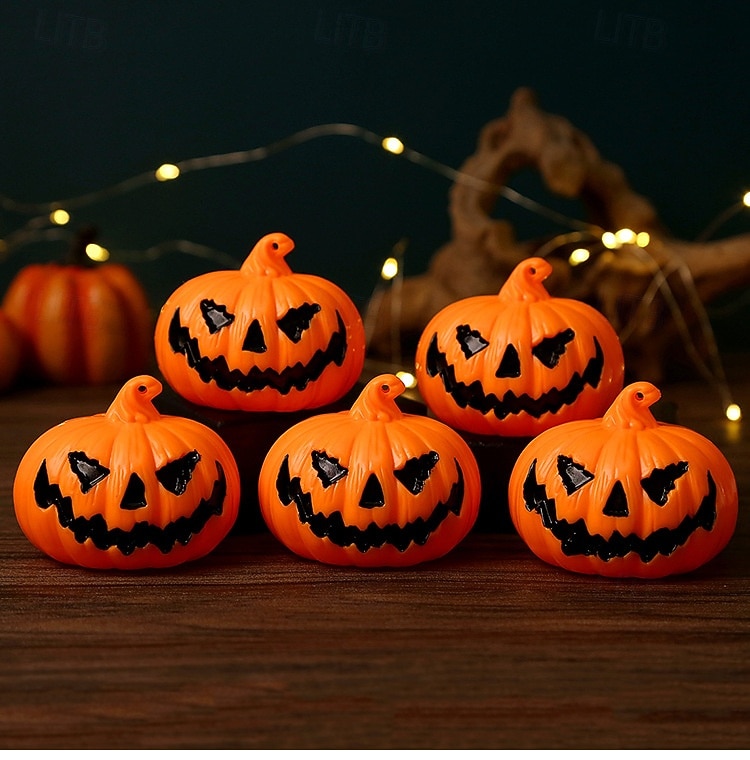 3 יחידות 6.3*5.2 ס"מ חיוך מפחיד דלעת לד אלקטרוני קישוט אור פנים וחיצוני מסיבה למסעדה אור קישוט אטמוספרי AG10*3 סוללות 2025 - $4.99 –P2