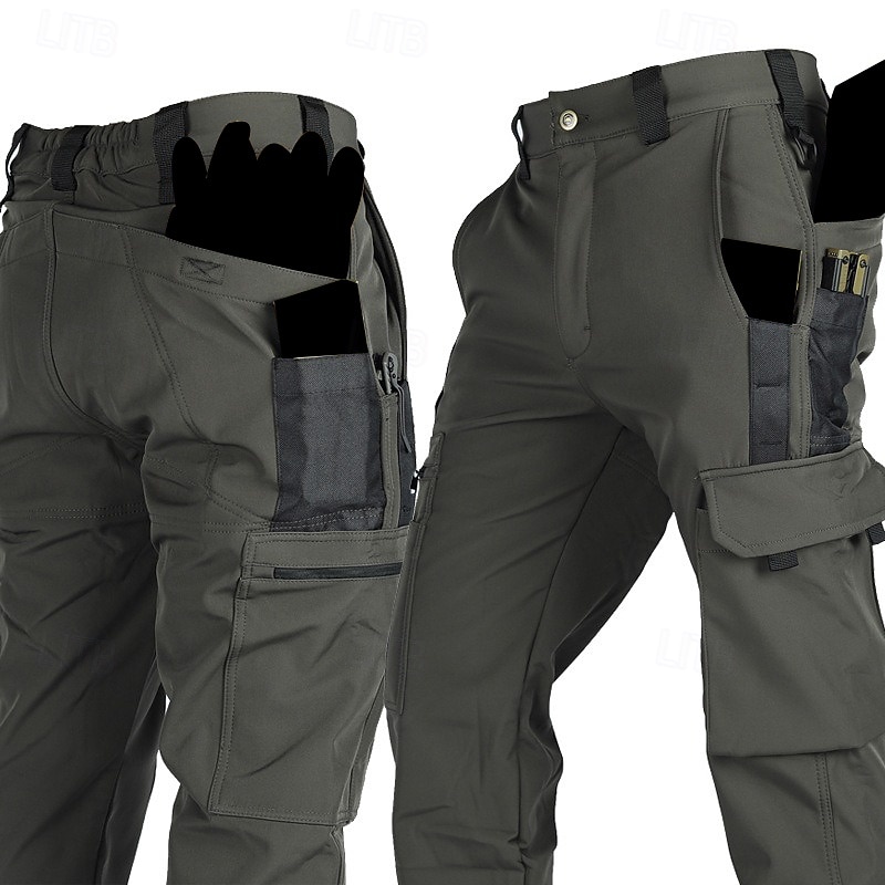 Hombre Pantalones cargo Pantalones de lana Pantalones tácticos Pantalones Botones Multi bolsillo Plano Listo para vestir Templado Exterior Diario Acampada y Senderismo Moda Clásico Verde Trébol Caqui 2026 - $37.99 –P10
