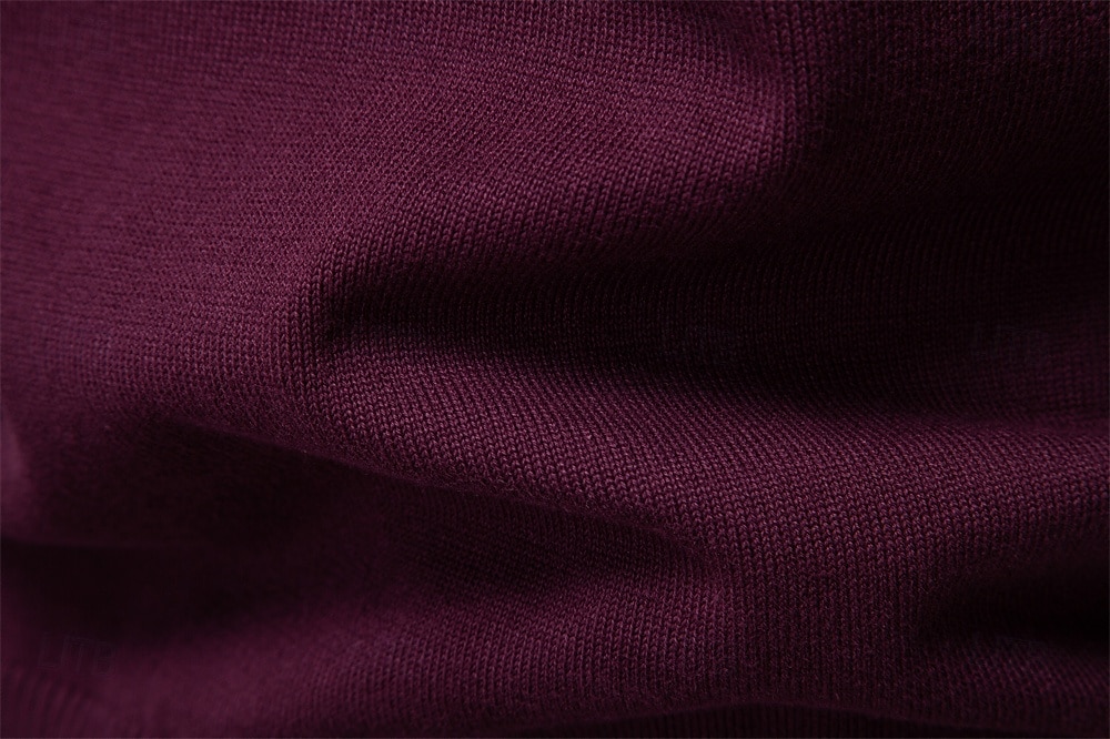 Homme Pull Tricoter Hauts Réguliers Demi-zip Bandes Rayé Col montant ancien Frais École Vacances Vêtement Tenue Printemps Automne Noir Violet S M L de 2025 ? $50.99 –P10