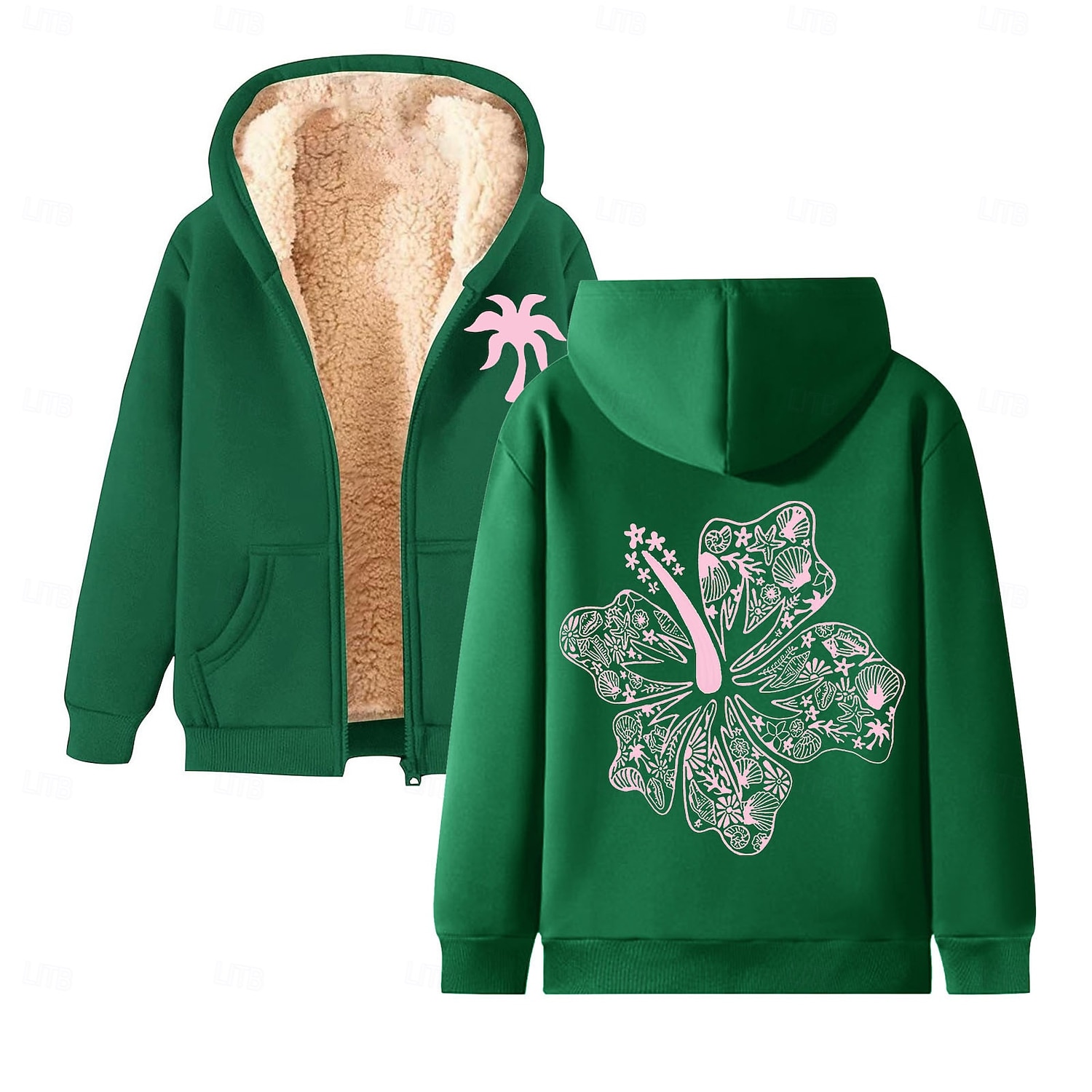 Per uomo Felpa con cappuccio a zip intera Felpa con cappuccio e zip Giacca in Pile Felpa con cappuccio in pile Nero Vino Rosso Verde Cachi Con Cappuccio Floreale Grafico Semplice Cerniera Tasca del 2025 a $20.99 –P6
