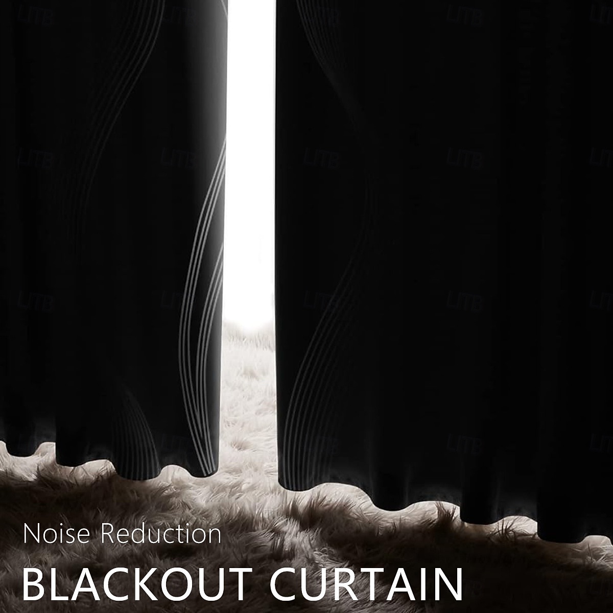 Sølvfolie bølgeformede mørkleggingsgardiner til stue 1 panel, høydensitets termisk isolerte gardiner, solblokkerende, varmereduserende vinduspaneler, moderne hjemmeinnredning 2026 - $17.99 –P3