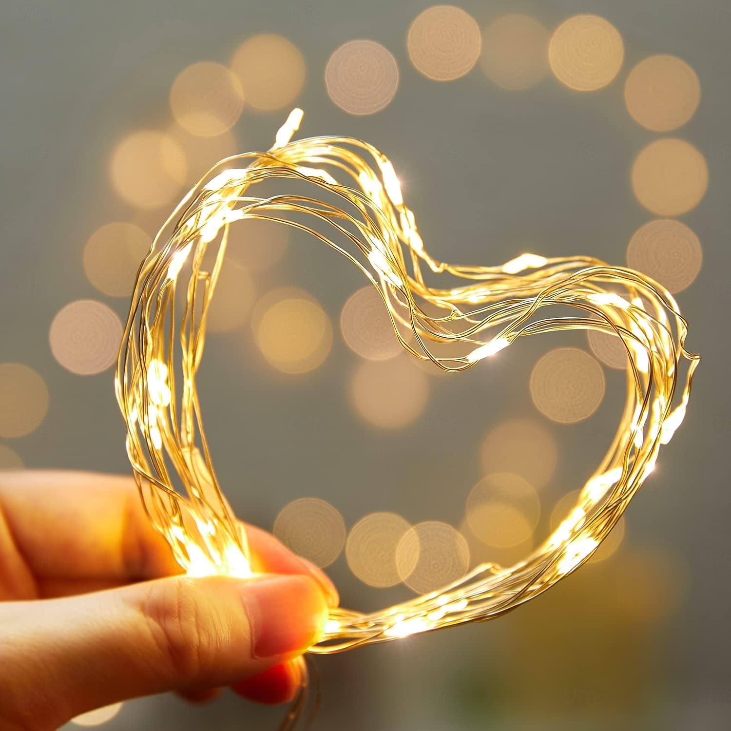 10 pezzi 5m/16,4ft 50 perline a led luci a stringa per Halloween Natale matrimonio San Valentino festa atmosfera interna ed esterna decorazione stringa di luci scatola batteria AAA funzione timer del 2025 a $23.99 –P7