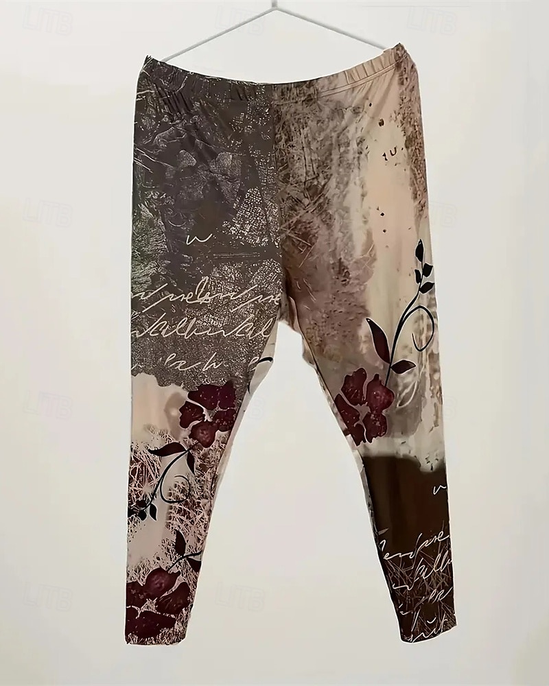 Mulheres Calças Leggings Leggings aconchegantes Roupa de rua Casual Comprimento total Cintura Alta Floral Cintura elástica Imprimir Respirabilidade Confortável Com Stretch Férias Rua Roupa Diária de 2025 por $17.99 –P2