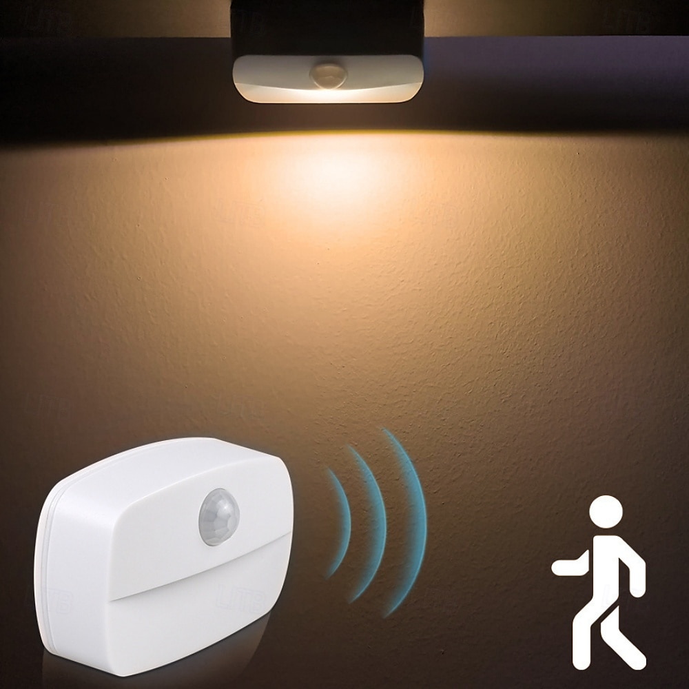 Veilleuse LED à détecteur de mouvement, alimentée par piles, sans fil, à coller partout, idéale pour le couloir, les escaliers, la chambre à coucher, sous les armoires de cuisine, lot de 8 de 2025 ? $45.99 –P1