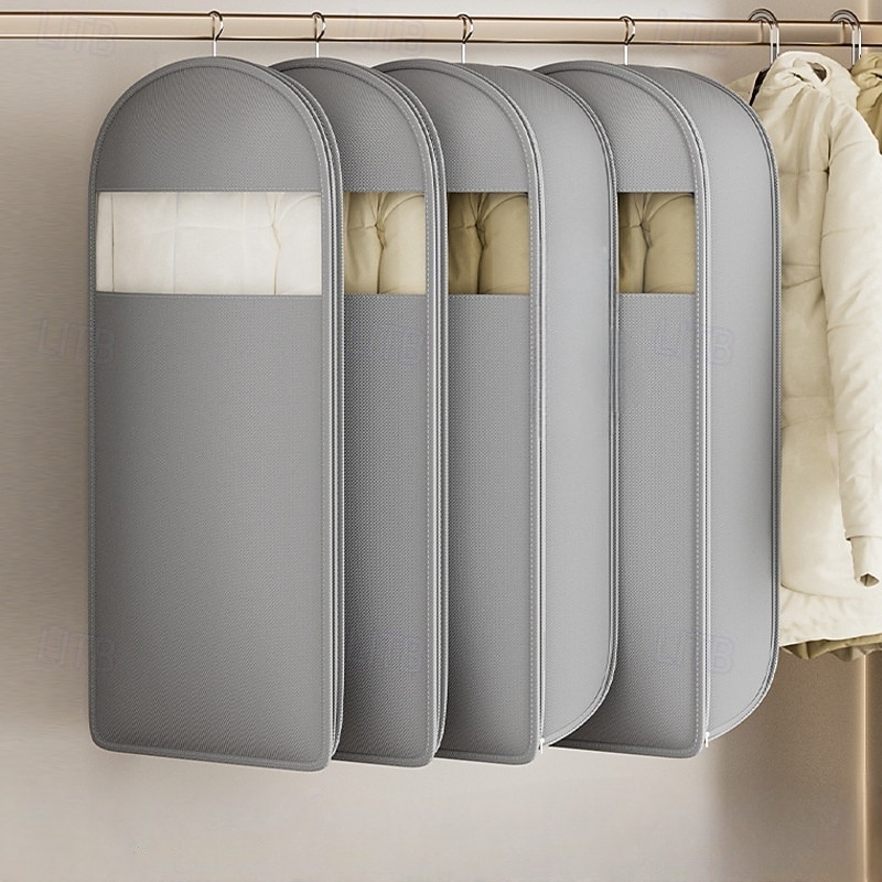 Ensemble de 3 sacs à vêtements suspendus peu encombrants avec fermeture éclair à compression automatique, housse anti-poussière pour manteaux, doudounes, organisateur de vêtements de placard avec de 2025 ? $29.99 –P9