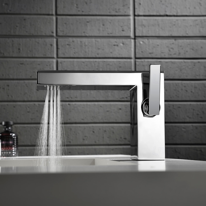 Robinet de lavabo - Cascade Électroplaqué Ensemble central Poignée unique à un trouBath Taps de 2025 ? $153.99 –P3