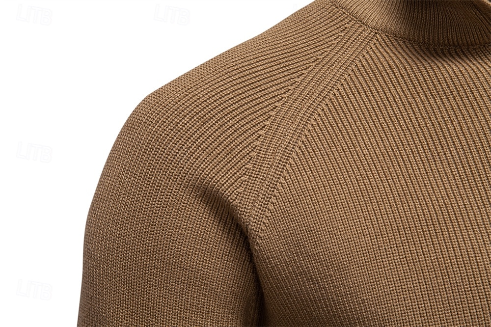 Miesten Pusero Neuloa Tavalliset topit Puolet vetoketjusta Tavallinen Pystykaulus Tyylikäs Aja sivuun Koulu Loma Vaatetus Kevät Syksy Musta Tumma laivastonsininen S M L 2025 - $50.99 –P23