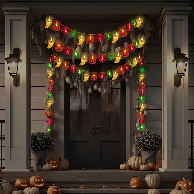 Guirlande lumineuse LED Halloween araignée citrouille chauve-souris 1,5 m 10 LED alimentée par batterie fête d'Halloween balcon jardin porche chambre décoration intérieure extérieure de 2025 ? $15.49 –P6