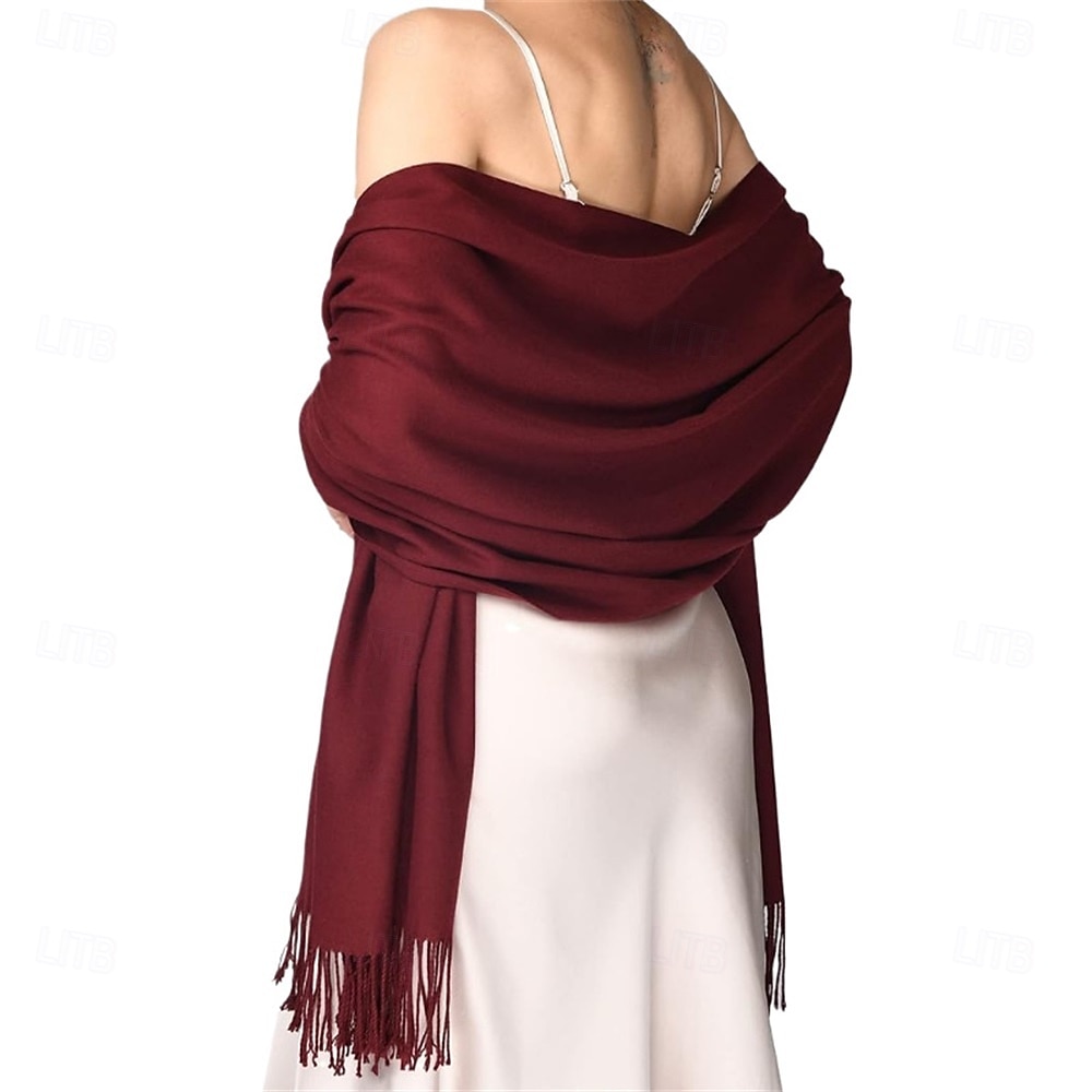 Damepashmina-sjal og sjal til aftenkjoler bryllupsfest brudepike vintervarmt langt skjerfsjal 2025 - $25.99 –P10