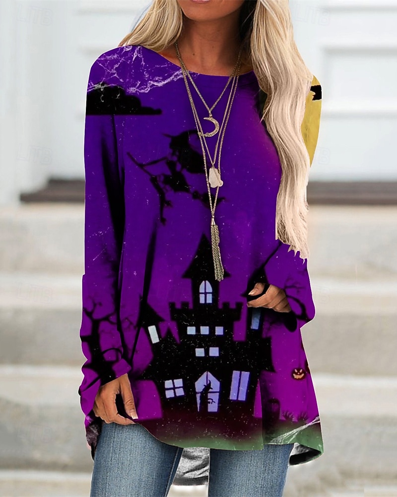 Pentru femei Rochie Mini Rochie hanorac Rochie casual Modă Modern În aer liber Halloween Zilnic Fit regulat Dovleac Manșon Lung Stil Nautic Negru Albastru piscină Mov Portocaliu Primăvară Toamnă 2025 - $19.99 –P1